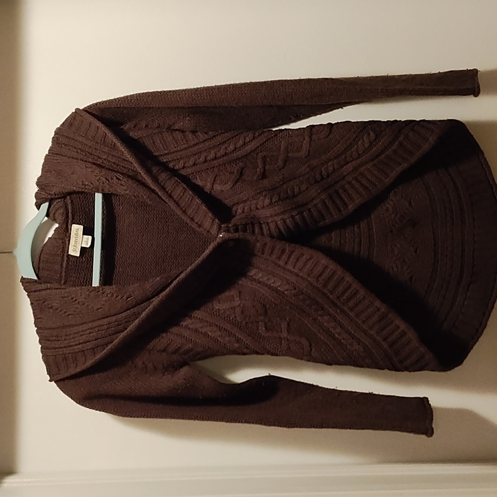 St John's Bay Sweater, women's Brown, large, one middle button